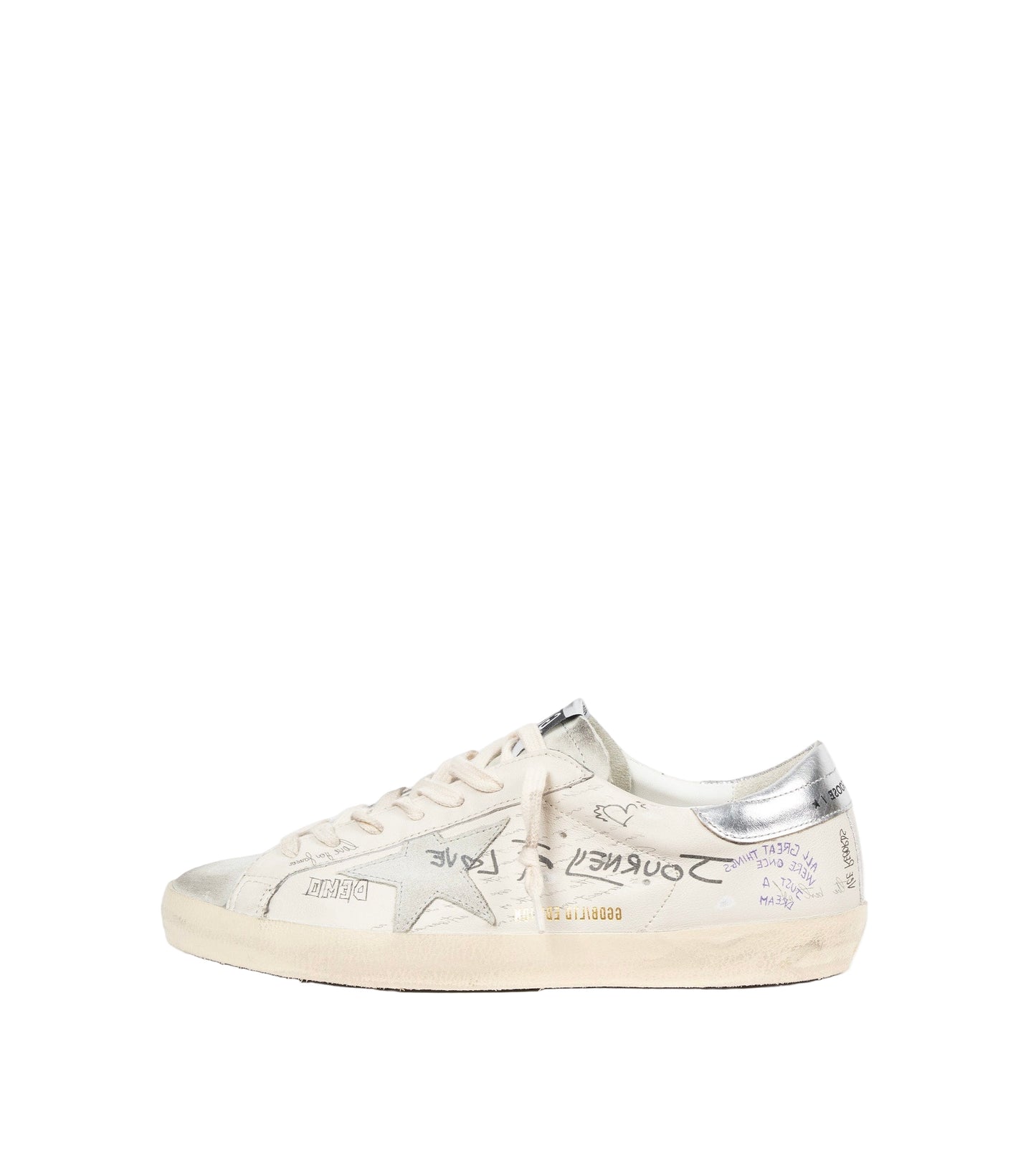 GOLDEN GOOSE Superstar Sneaker Suede Star White Silver Ice