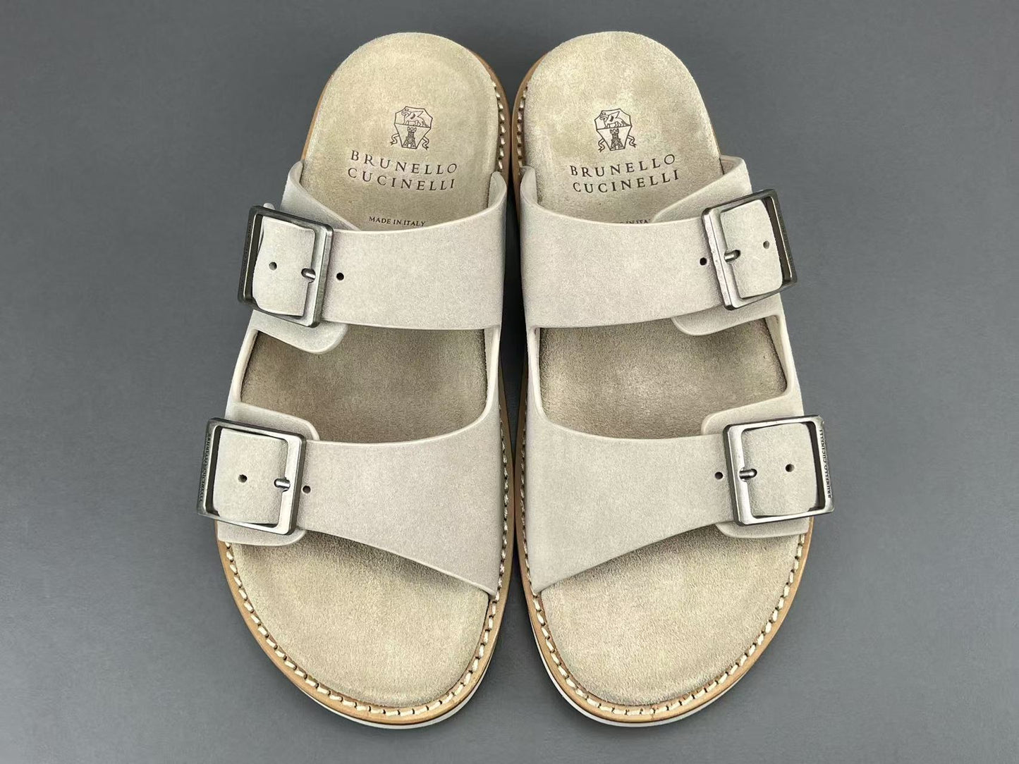 BRUNELLO CUCINELLI
Suede Double-Strap Sandals